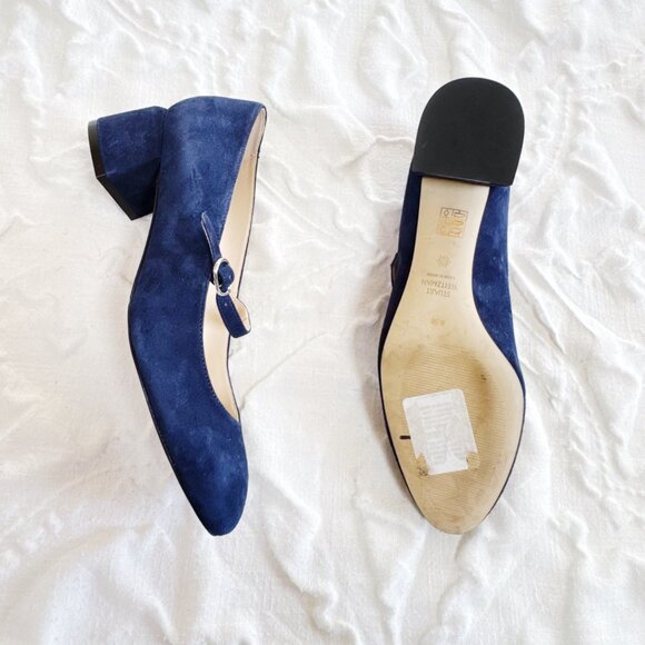 STUART WEITZMAN Gabby 45 suede Mary Jane pumps Size 8.5 - Picture 6 of 7
